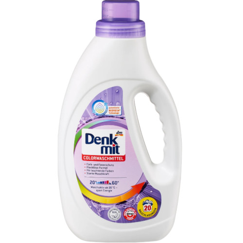 Гель для прання кольорових речей Denkmit Colorwaschmittel, 20 прань, 1.1 л